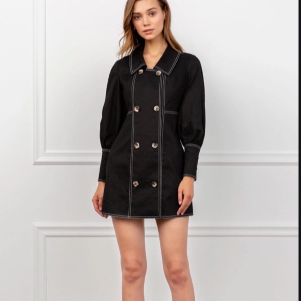 J.ing Juliette Double Breasted Long Sleeve Mini Dress sz S / Small